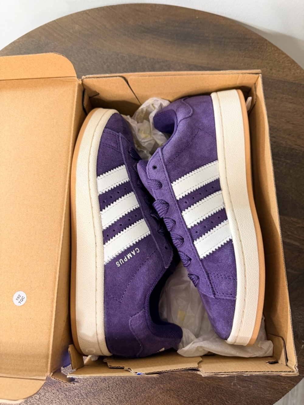 adidas Purple Suede Campus Sneakers with White Stripes - Picture 2 of 7